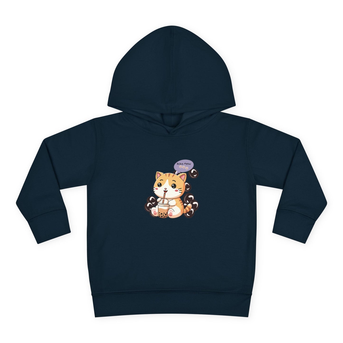 Kitten Bubble Tea Toddler Fleece Hoodie
