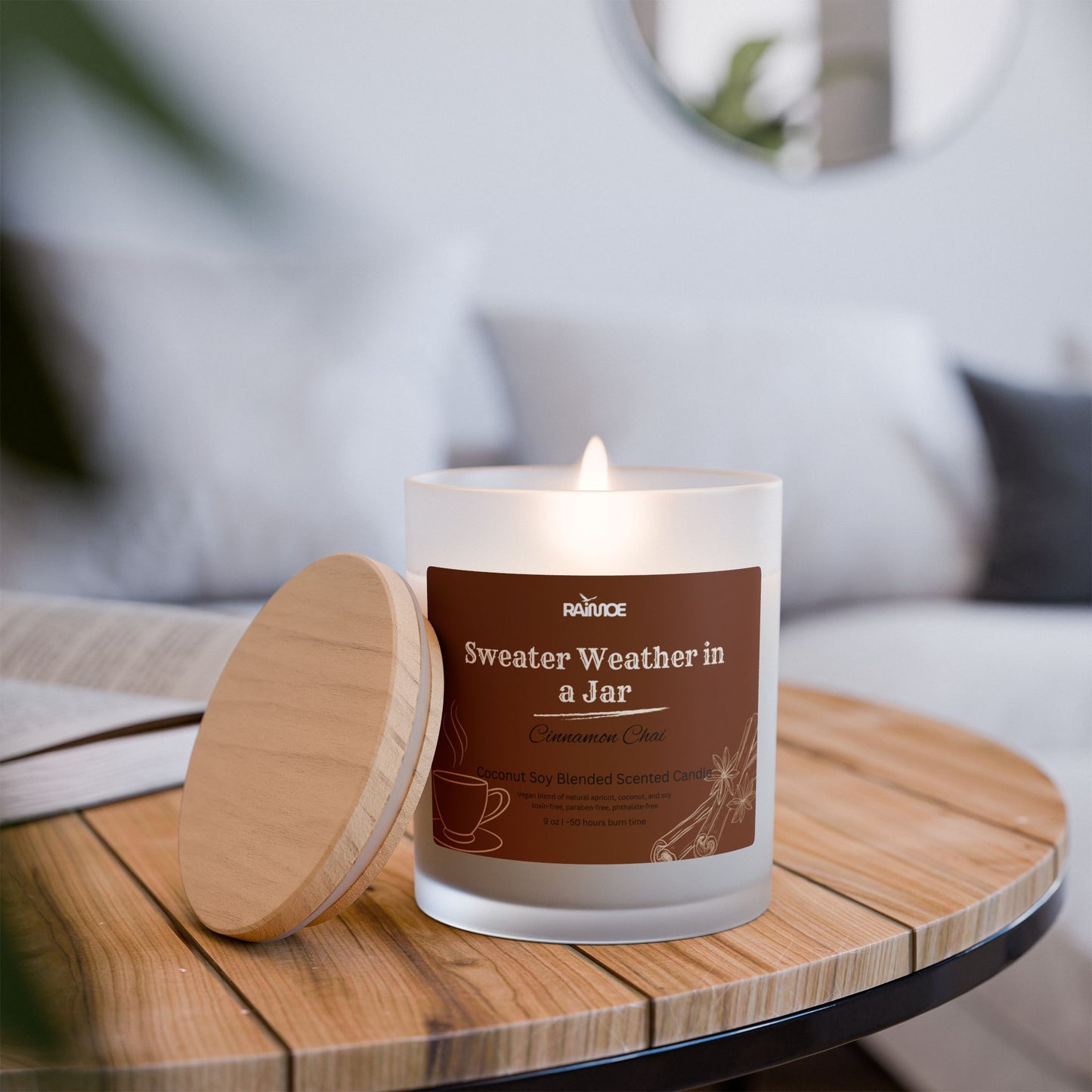 Frosted Glass Candle, 11 oz