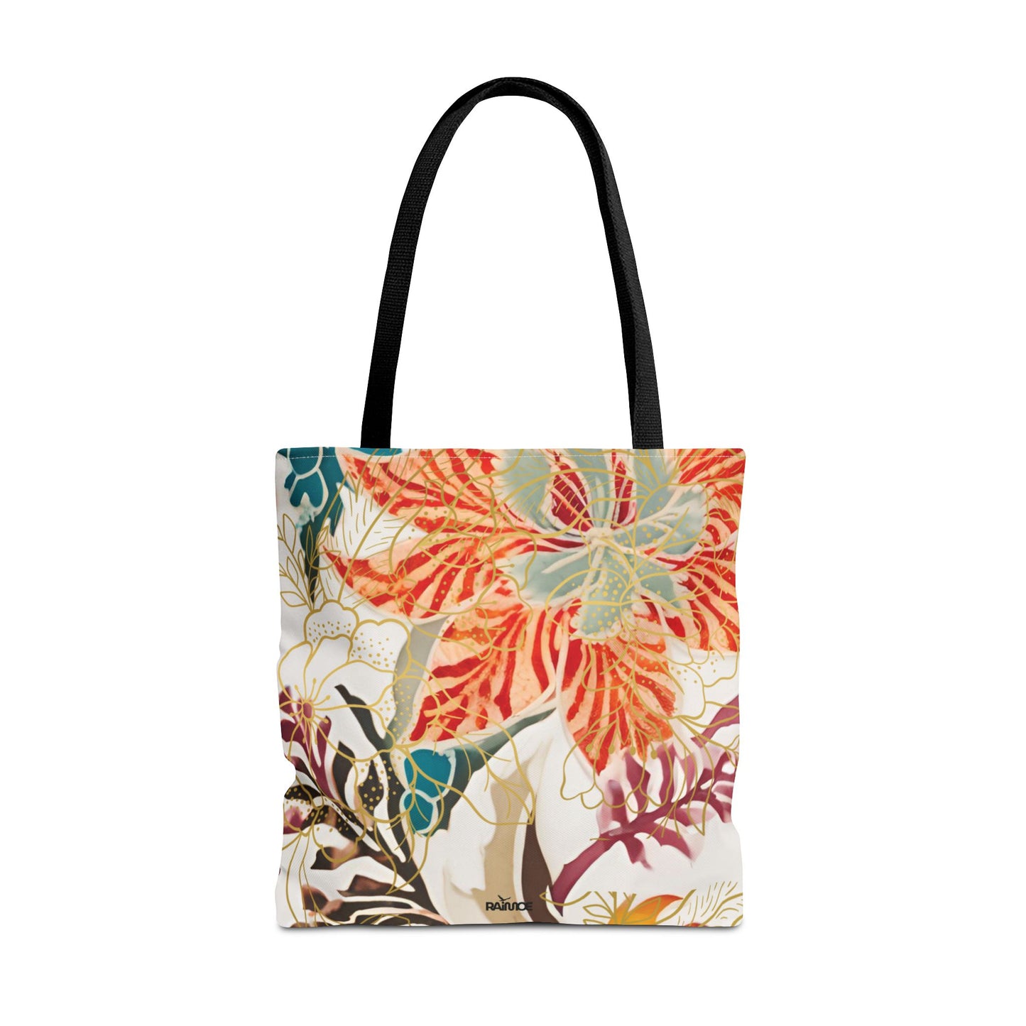 Bolso tote floral color castaño rojizo