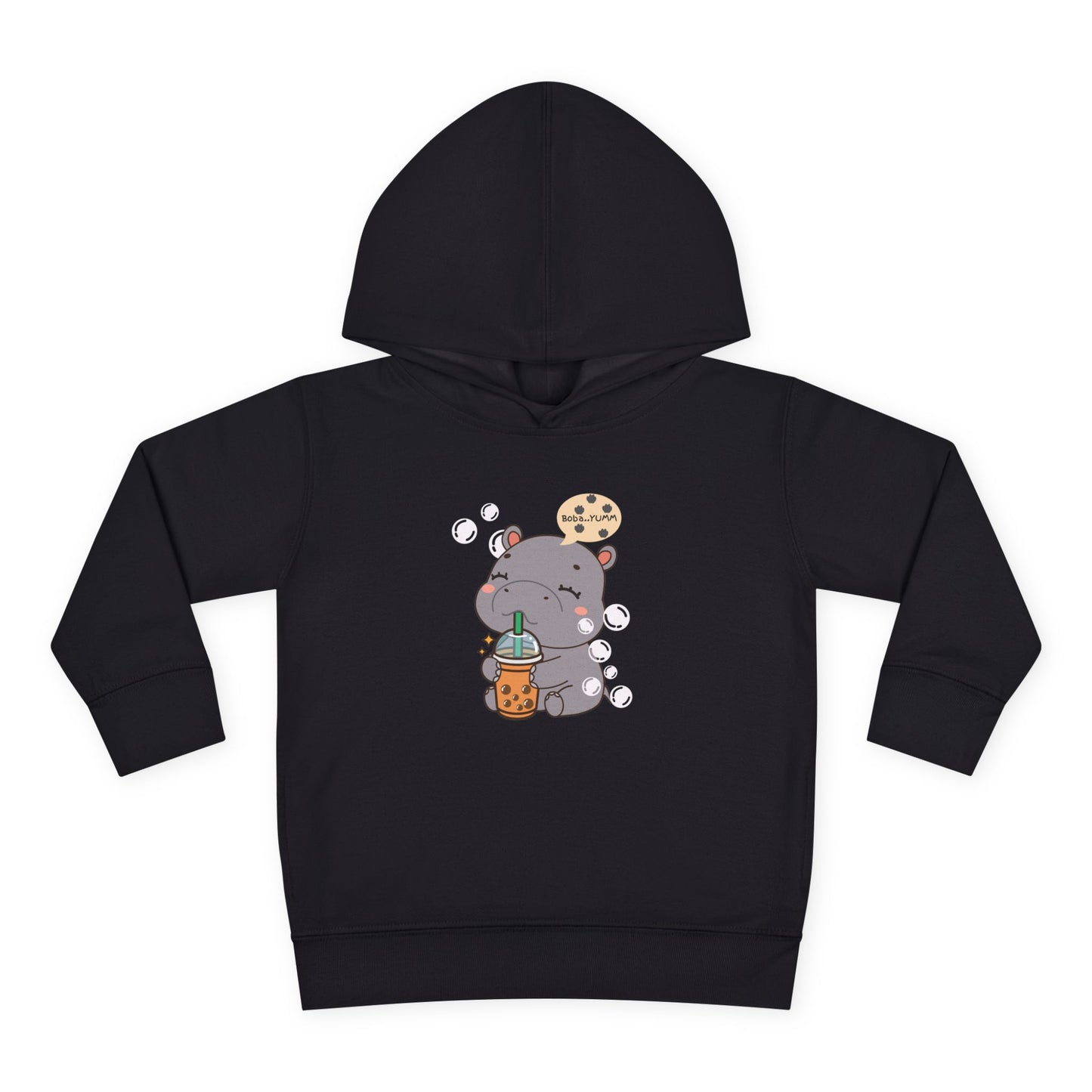 Hippo Bubble Tea Toddler Fleece Hoodie