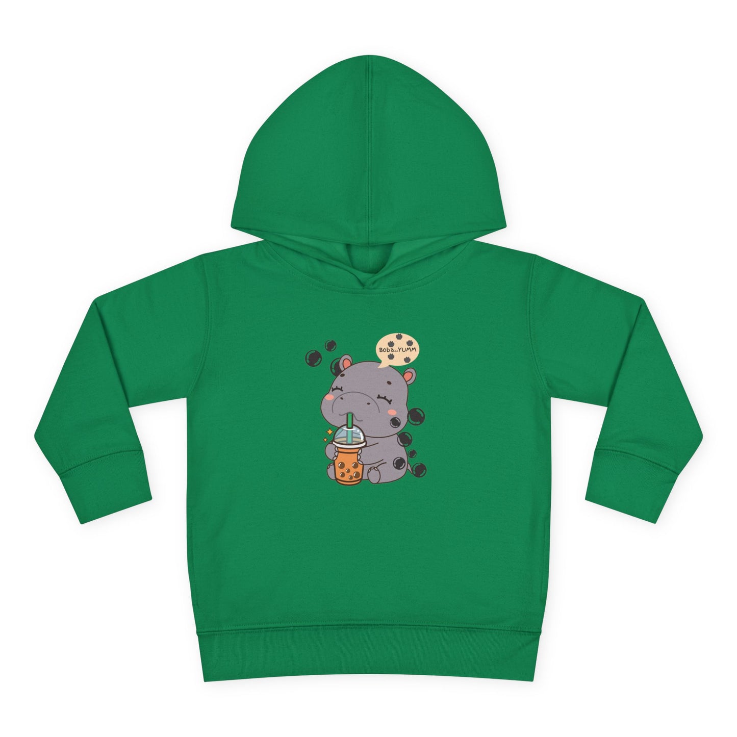 Hippo Bubble Tea Toddler Fleece Hoodie