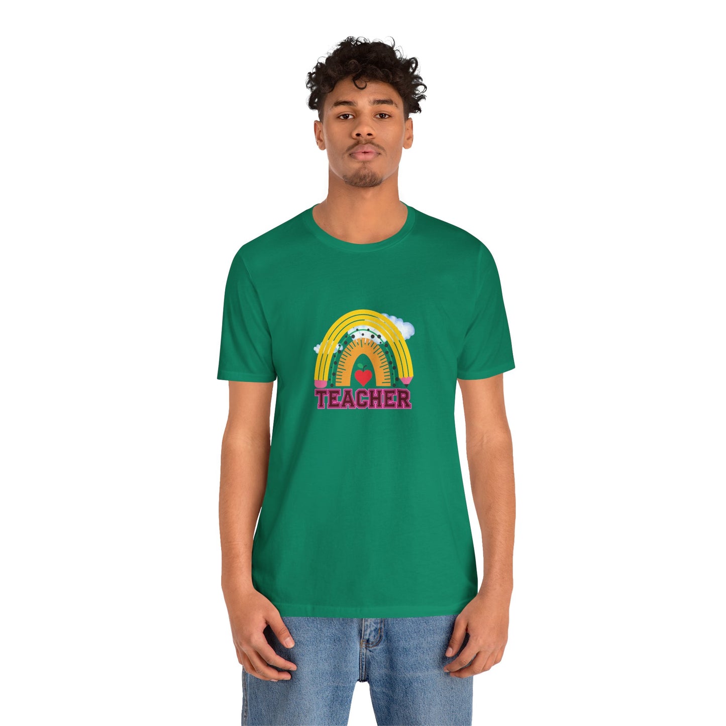 Rainbow Pencil Teacher Graphic T- Shirt