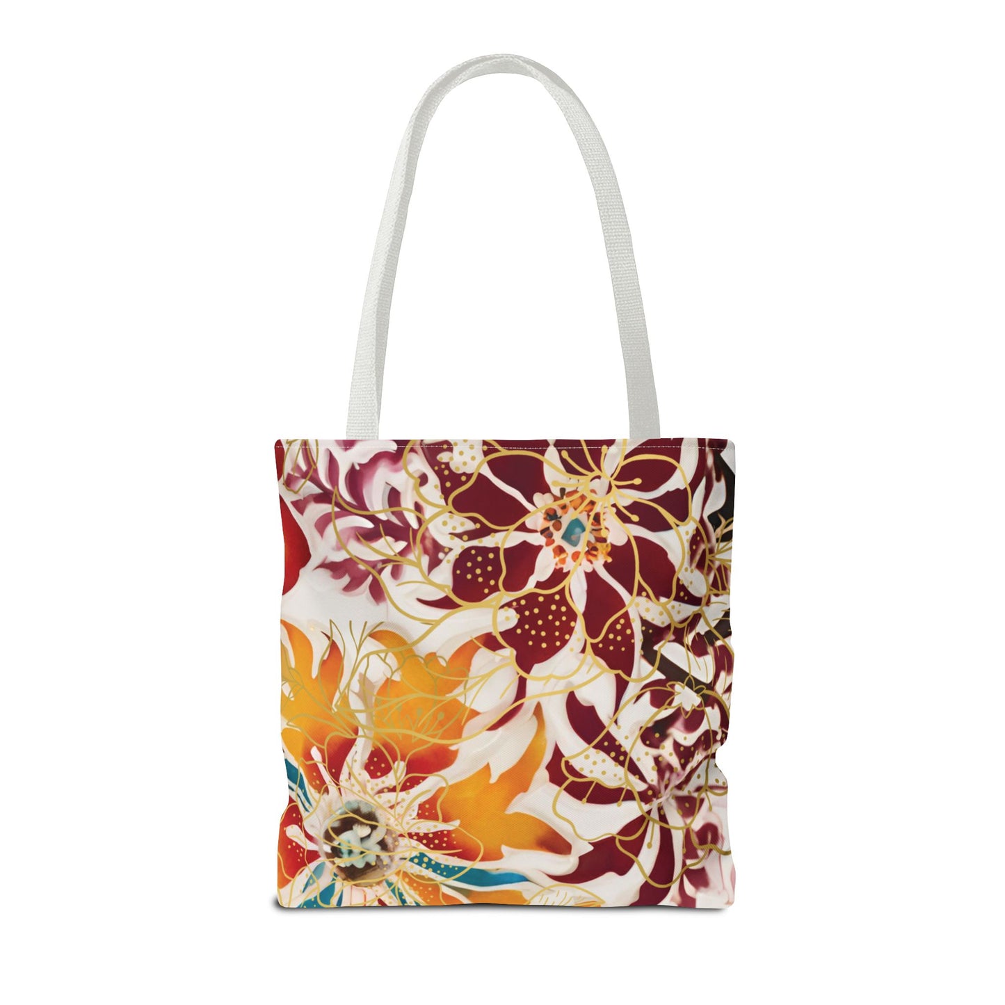 Bolso tote floral color castaño rojizo
