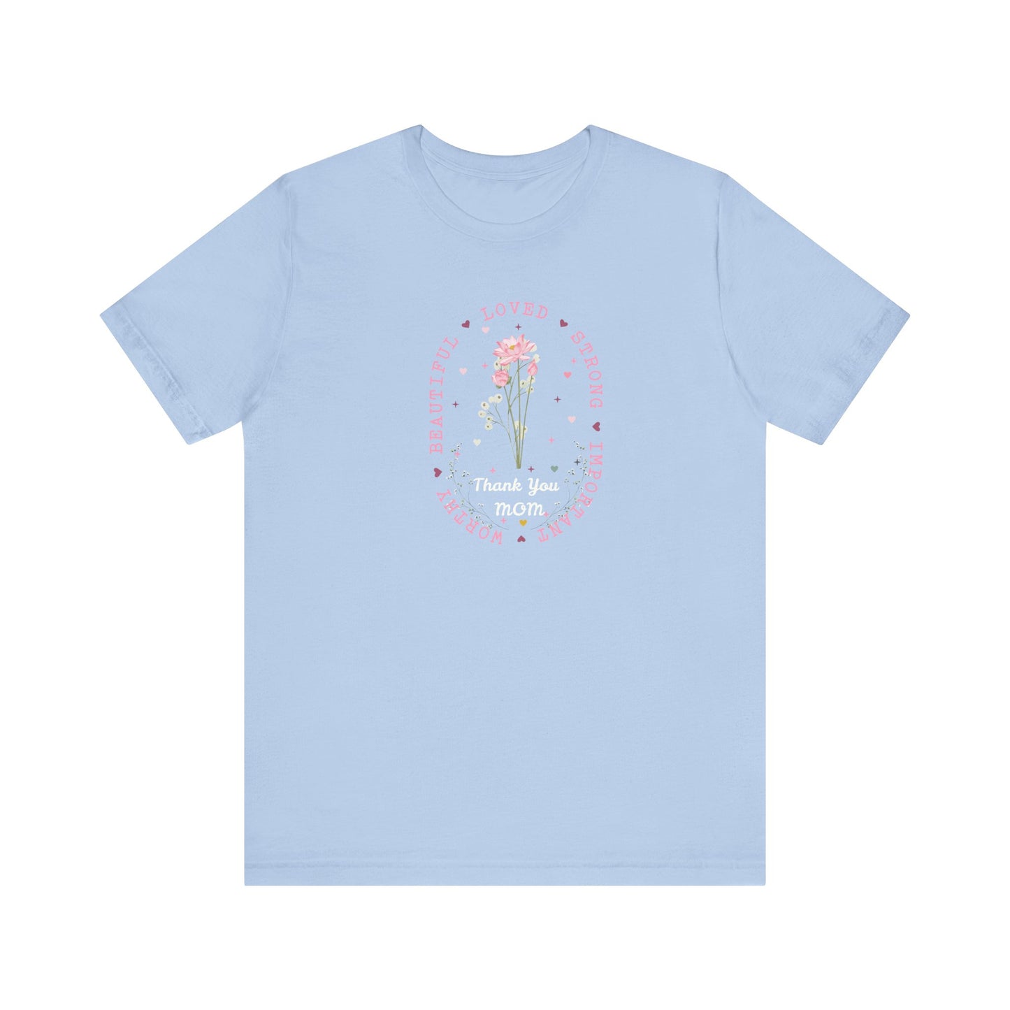 Mom Strength Pink Flower Graphic Tee