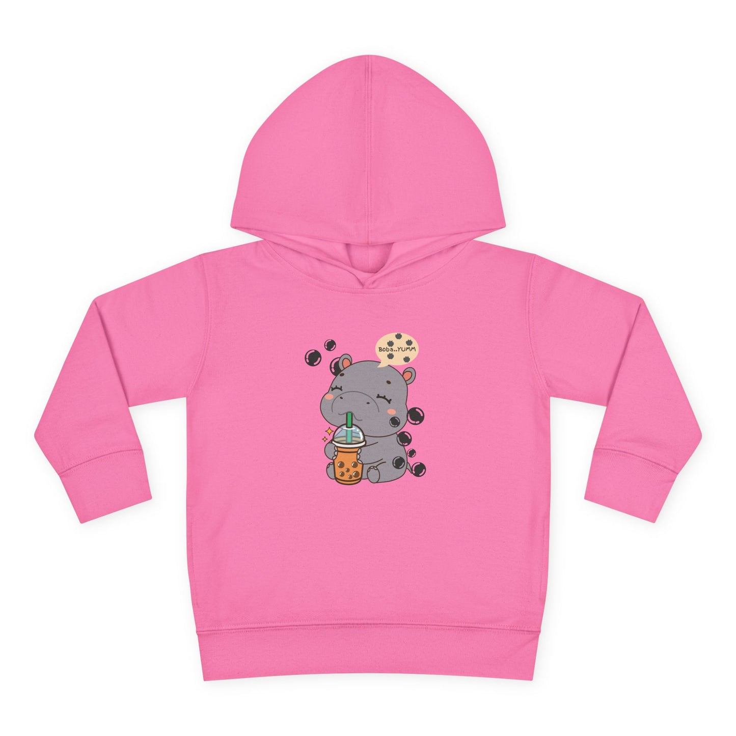 Hippo Bubble Tea Toddler Fleece Hoodie