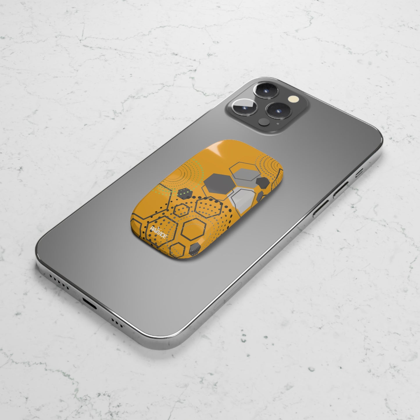 Agarre de clic para teléfono hexagonal amarillo