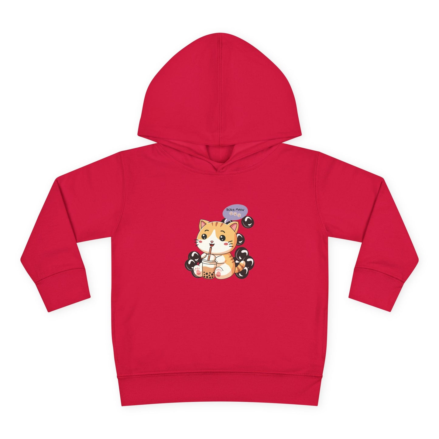 Kitten Bubble Tea Toddler Fleece Hoodie