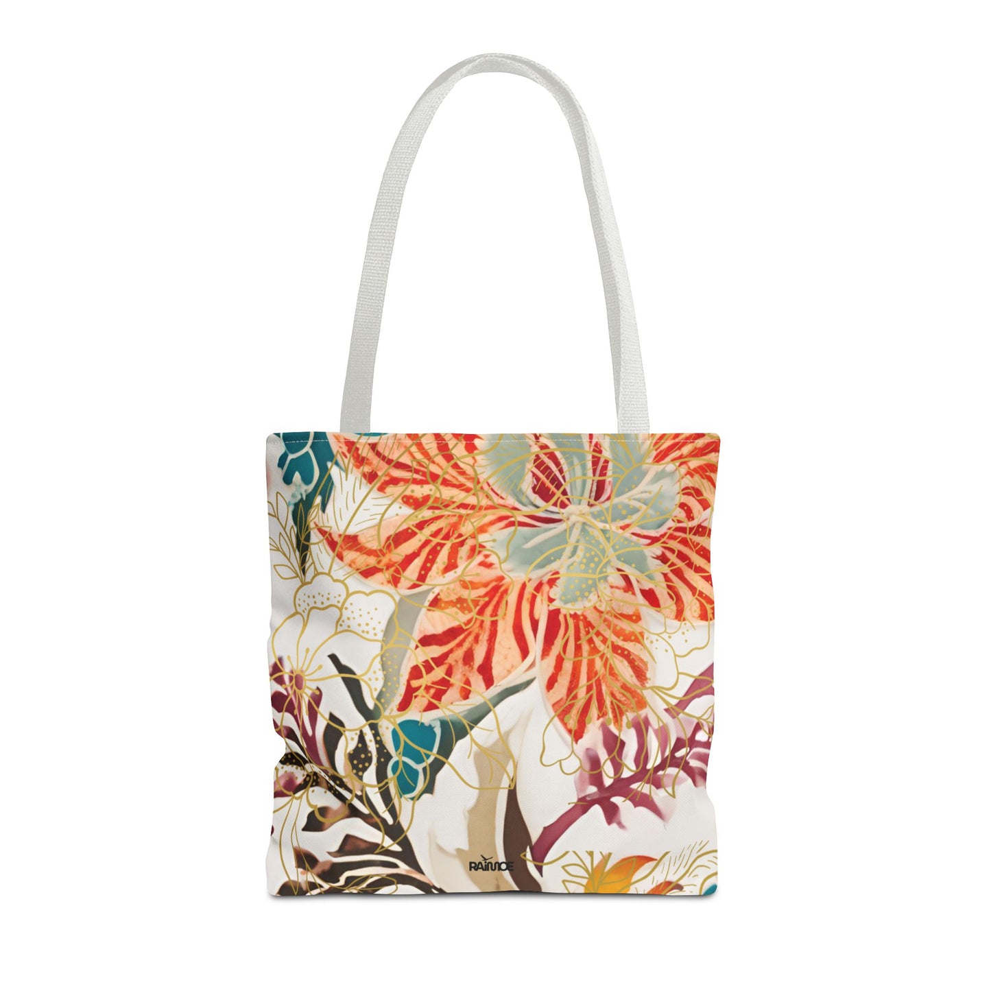 Bolso tote floral color castaño rojizo