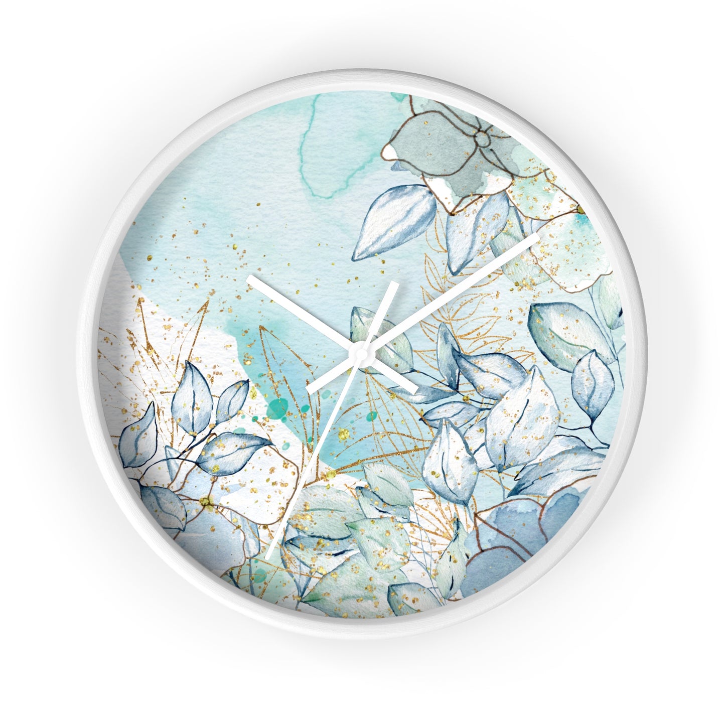 Watercolor Spring Floral Wall Clock