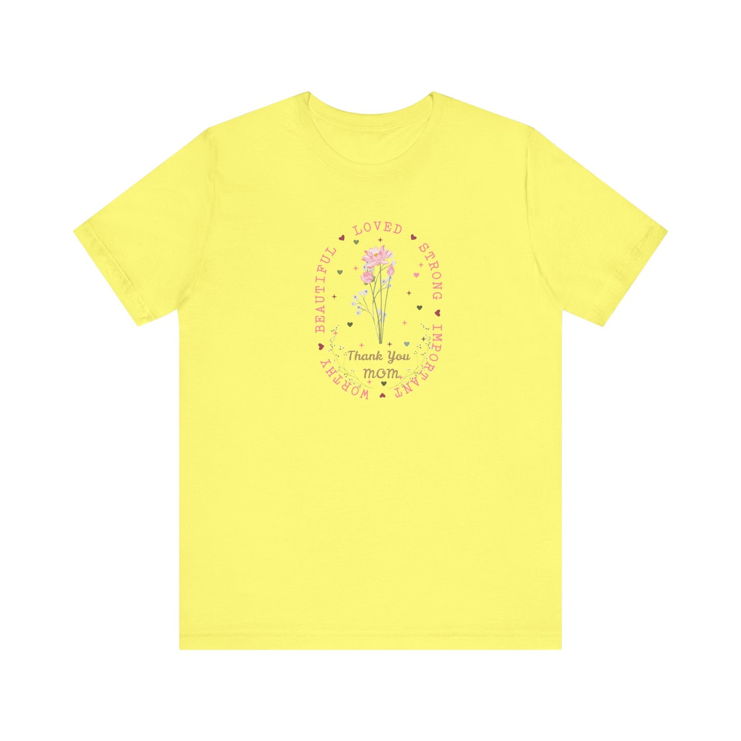 Mom Strength Pink Flower Graphic Tee