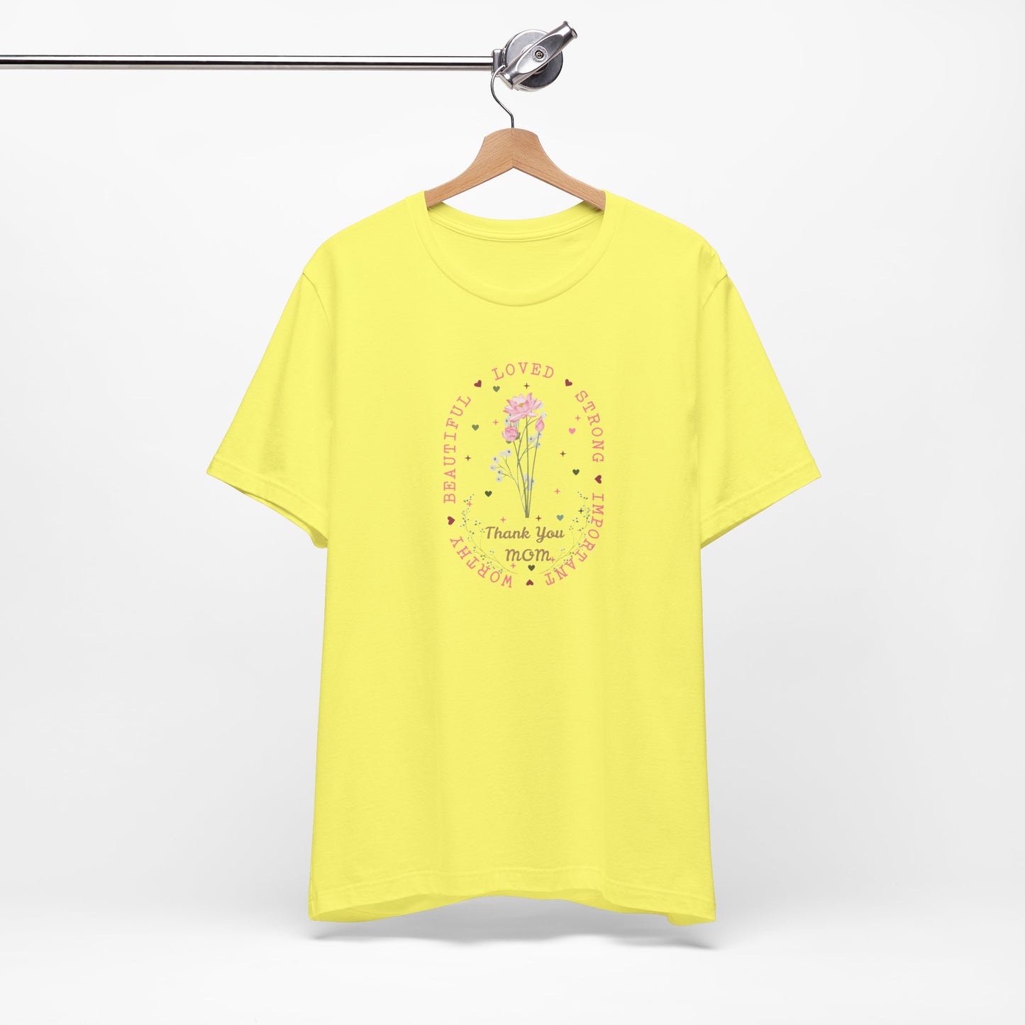 Mom Strength Pink Flower Graphic Tee