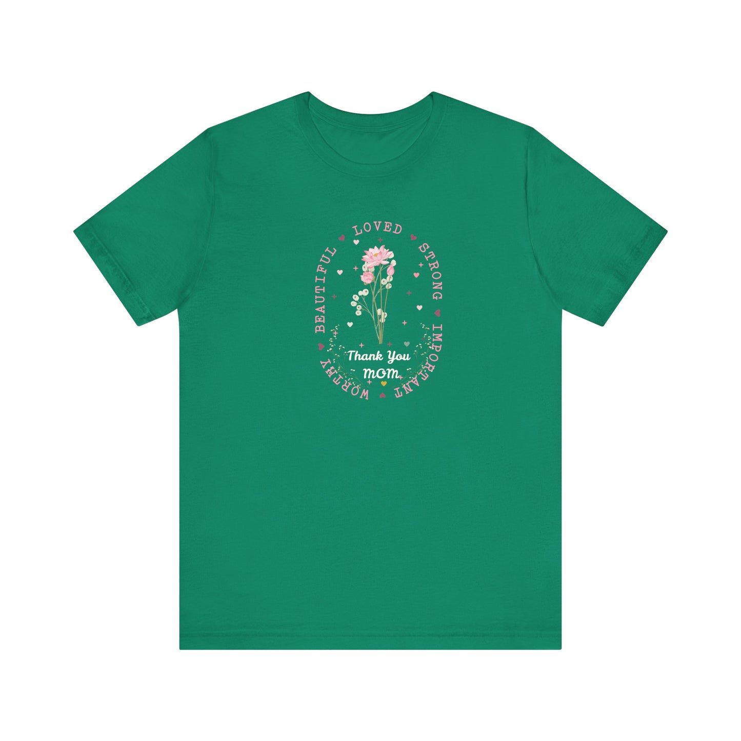 Mom Strength Pink Flower Graphic Tee
