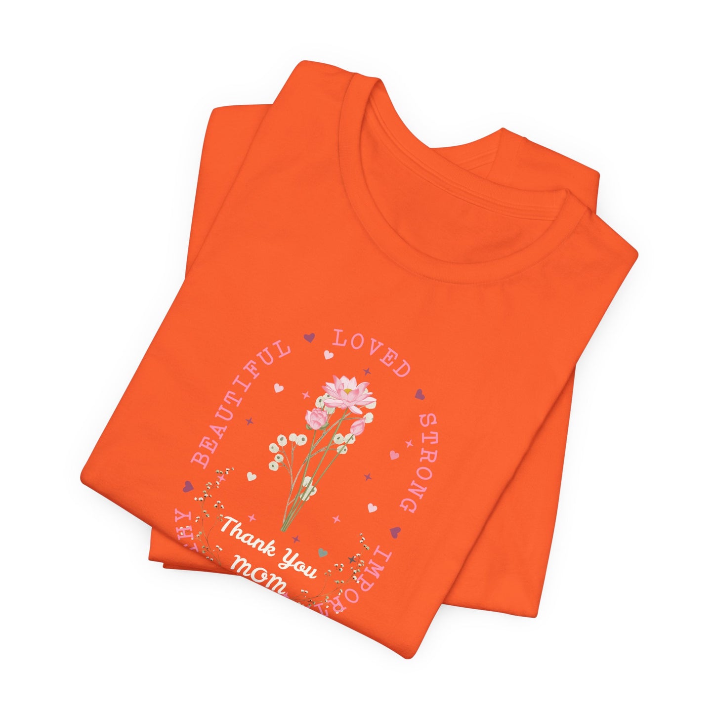 Mom Strength Pink Flower Graphic Tee