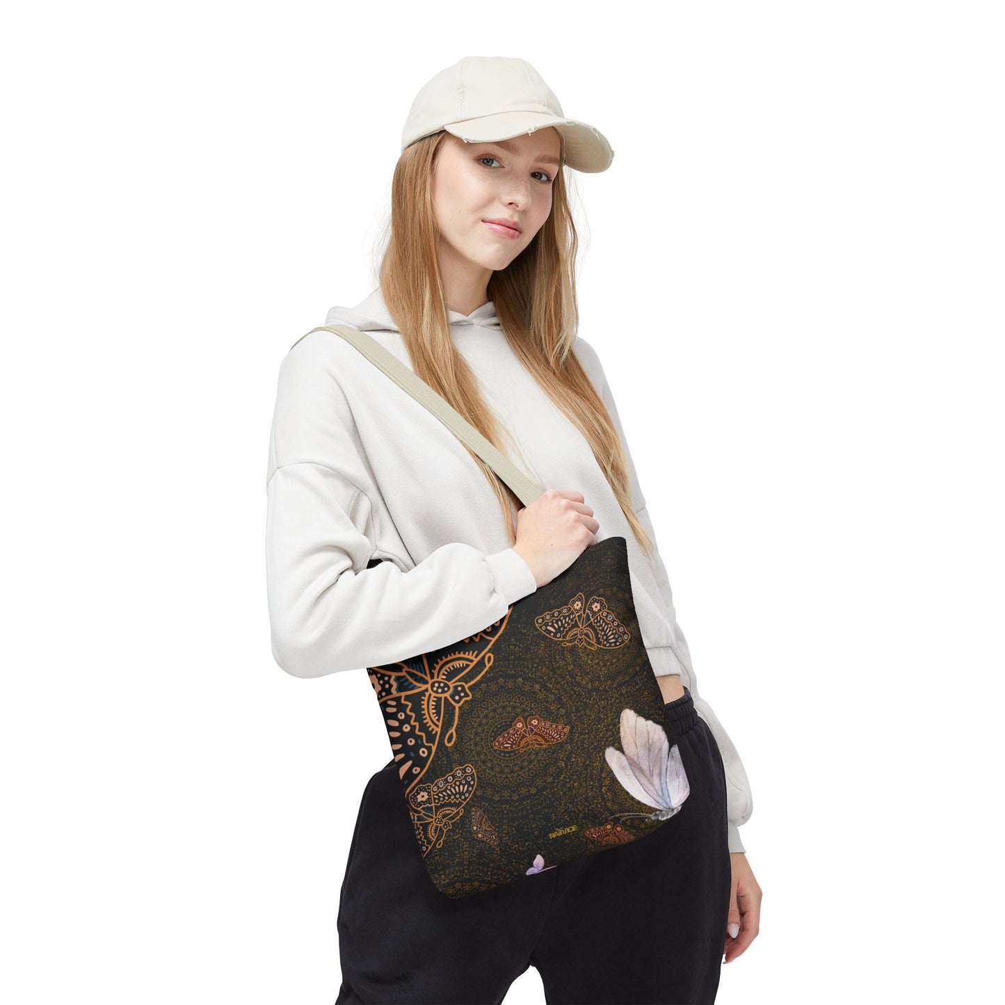 Bolsa de mano con mariposas en espiral