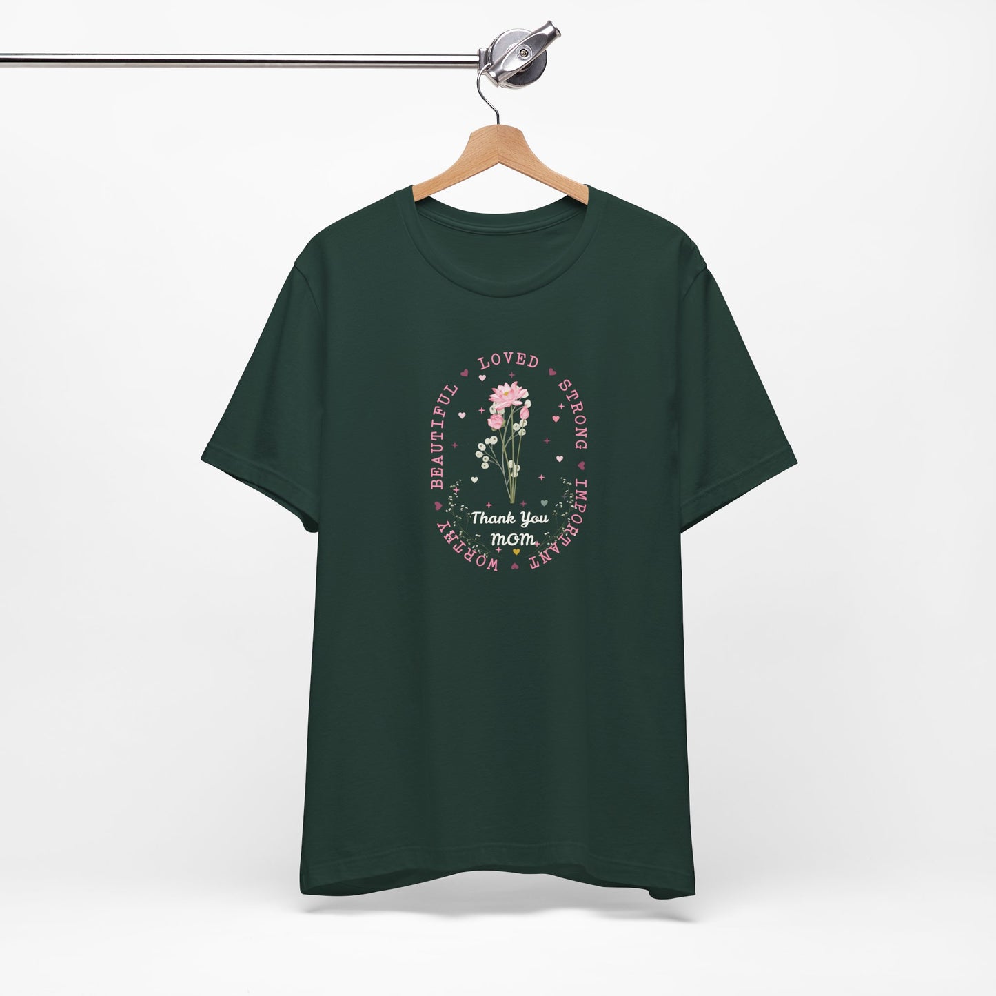 Mom Strength Pink Flower Graphic Tee