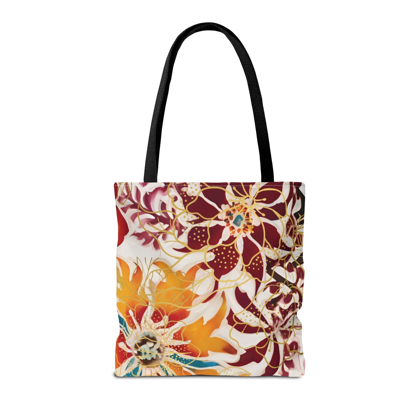 Bolso tote floral color castaño rojizo