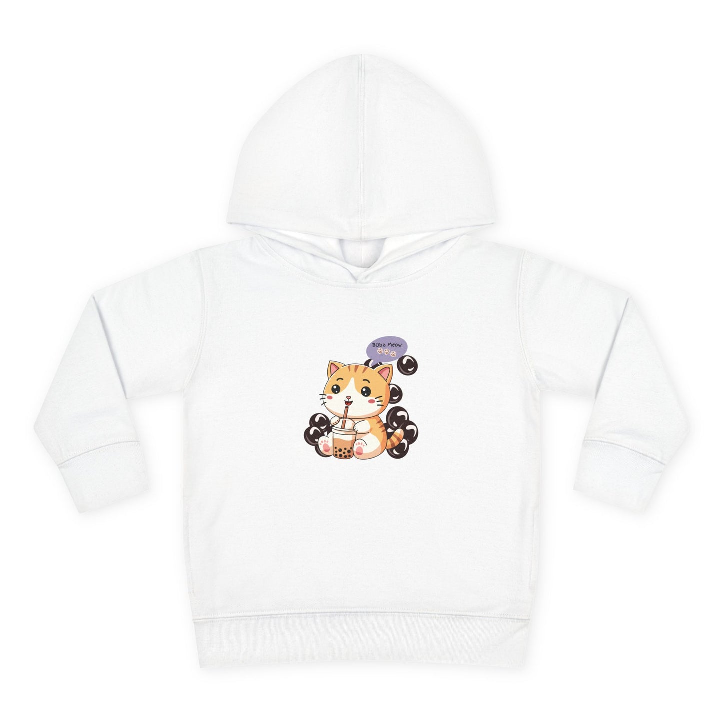 Kitten Bubble Tea Toddler Fleece Hoodie