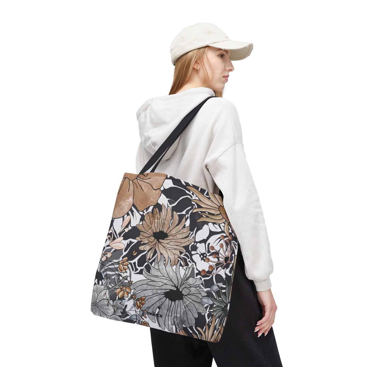 Bolsa de mano rústica con flores