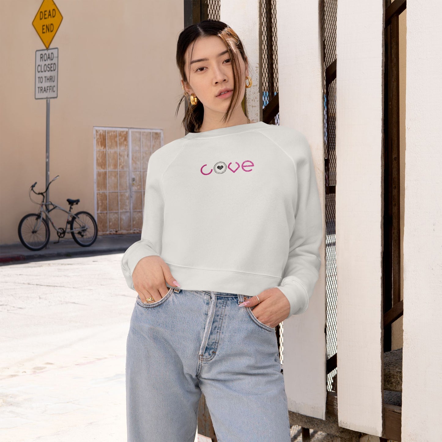 LOVE Cropped Fleece Pullover