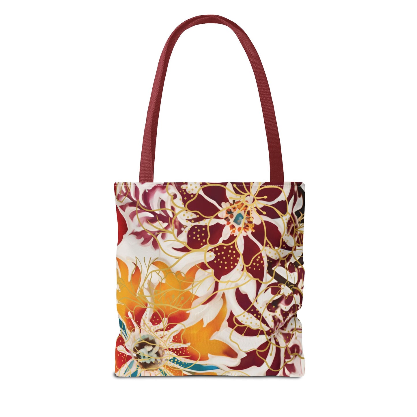 Bolso tote floral color castaño rojizo