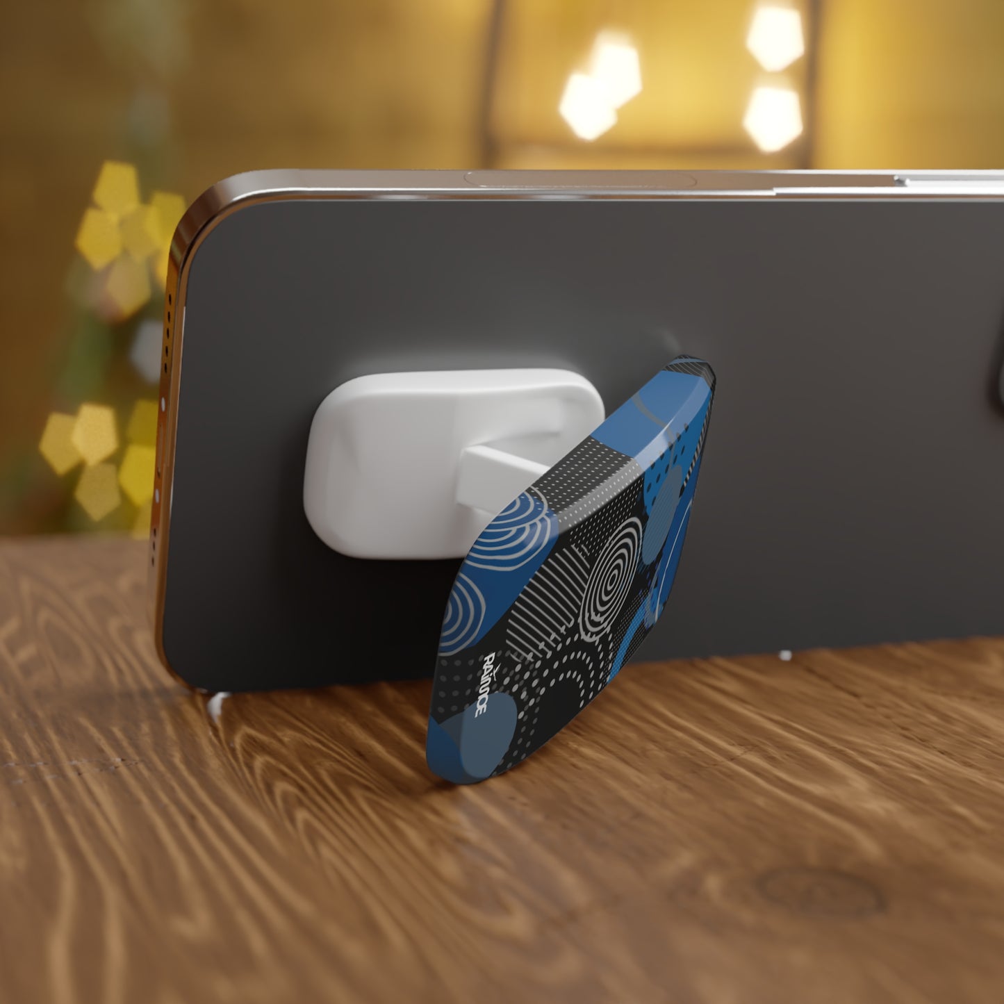 Geometric Black Phone Click-On Grip