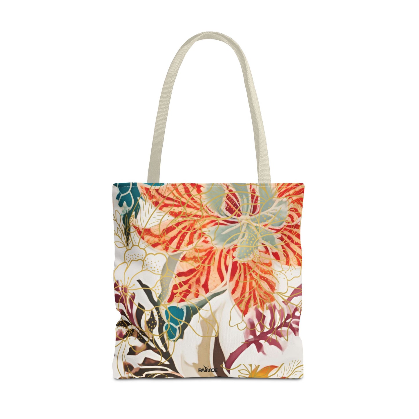 Bolso tote floral color castaño rojizo