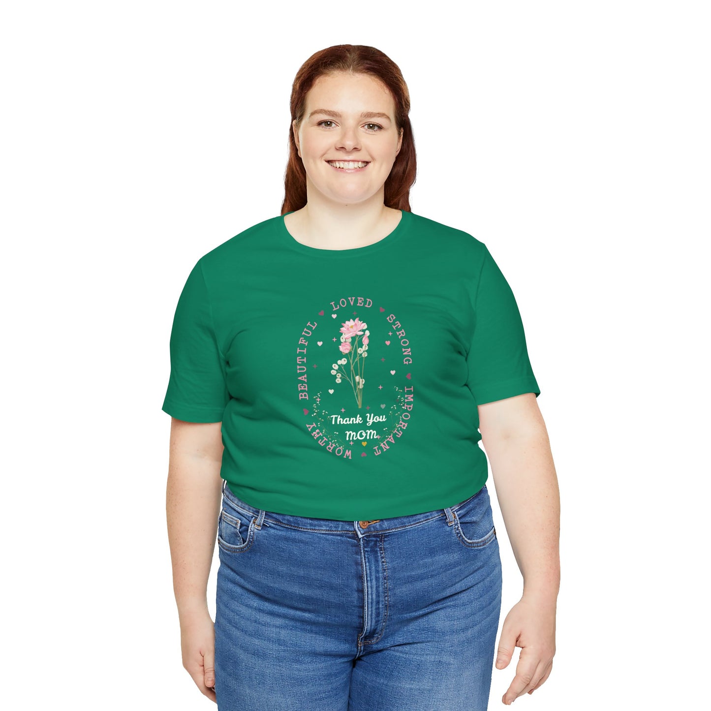 Mom Strength Pink Flower Graphic Tee