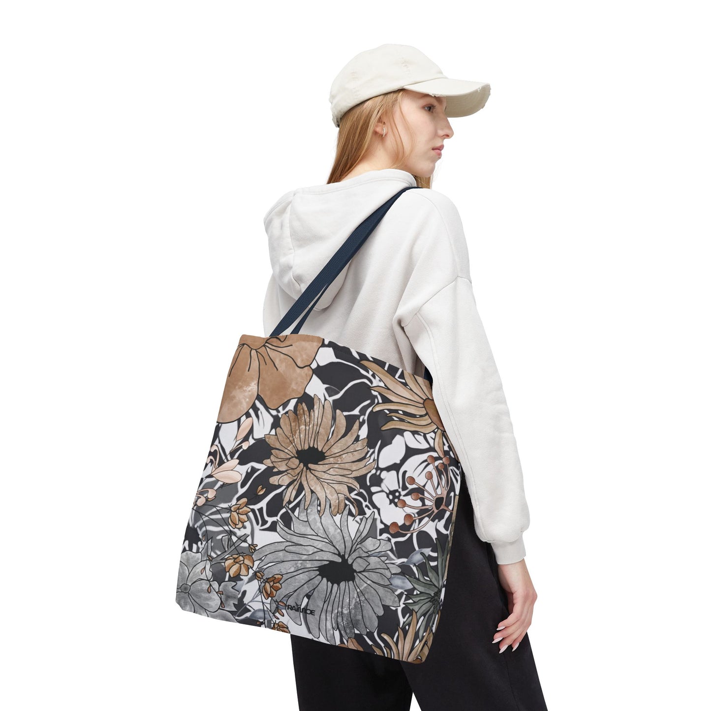 Bolsa de mano rústica con flores