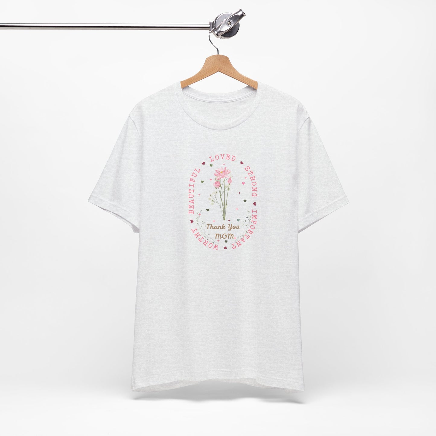 Mom Strength Pink Flower Graphic Tee