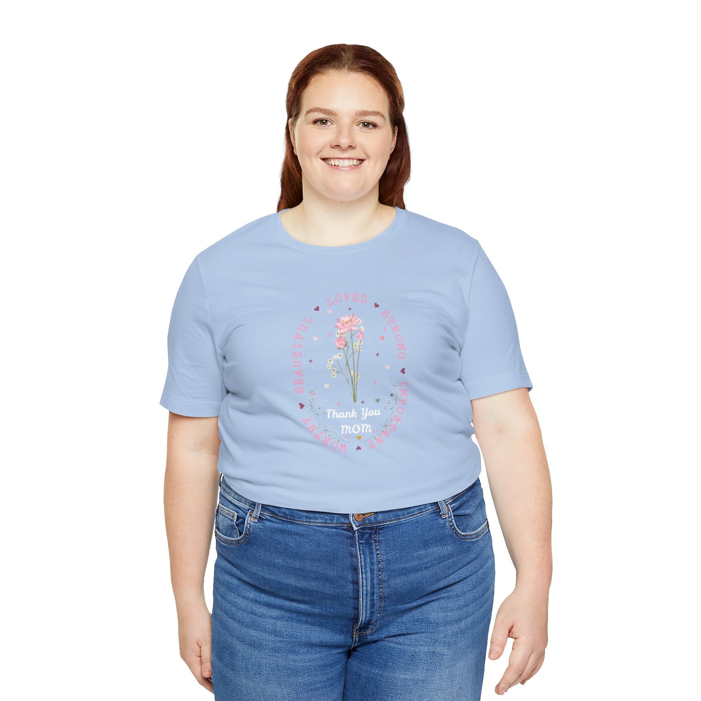 Mom Strength Pink Flower Graphic Tee