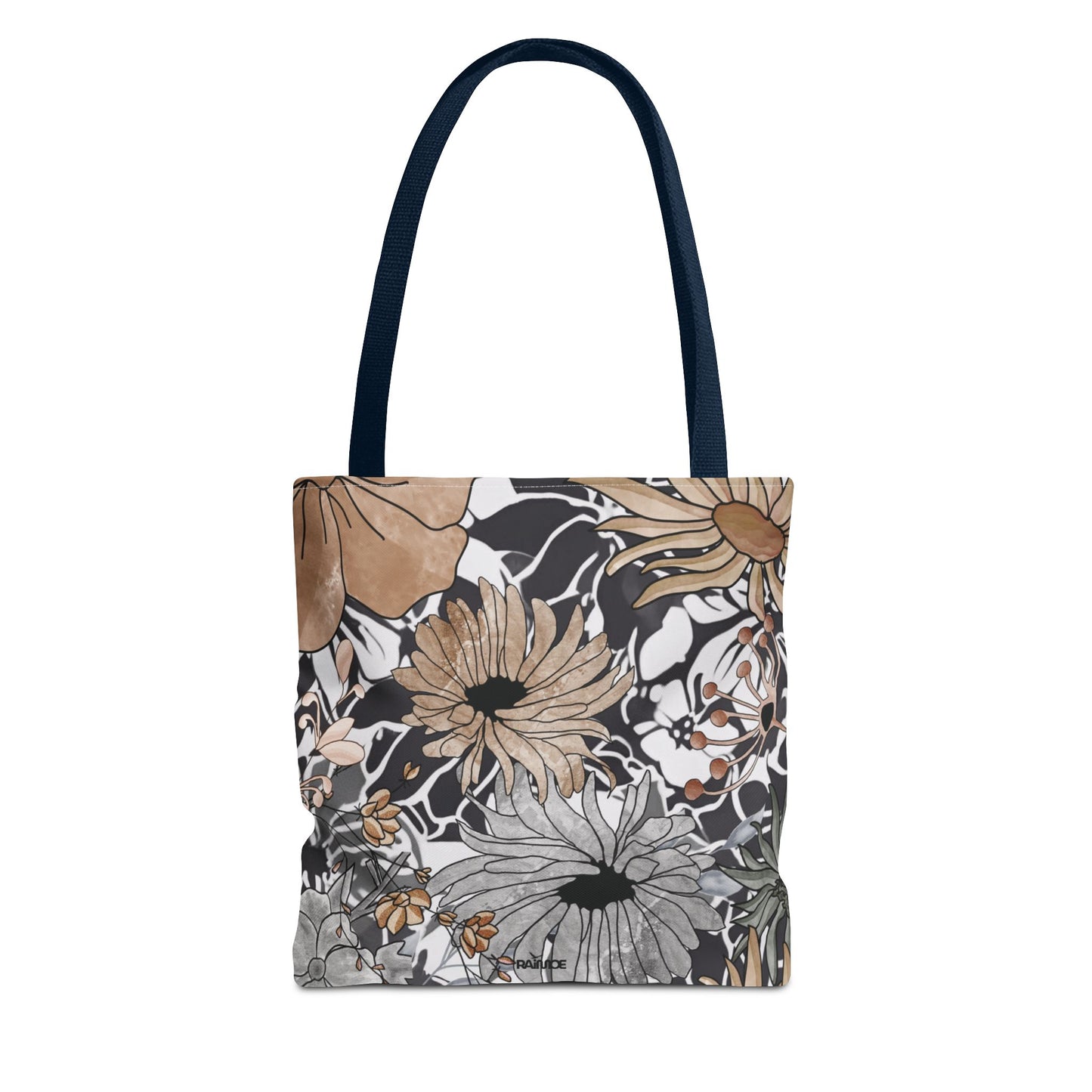 Bolsa de mano rústica con flores