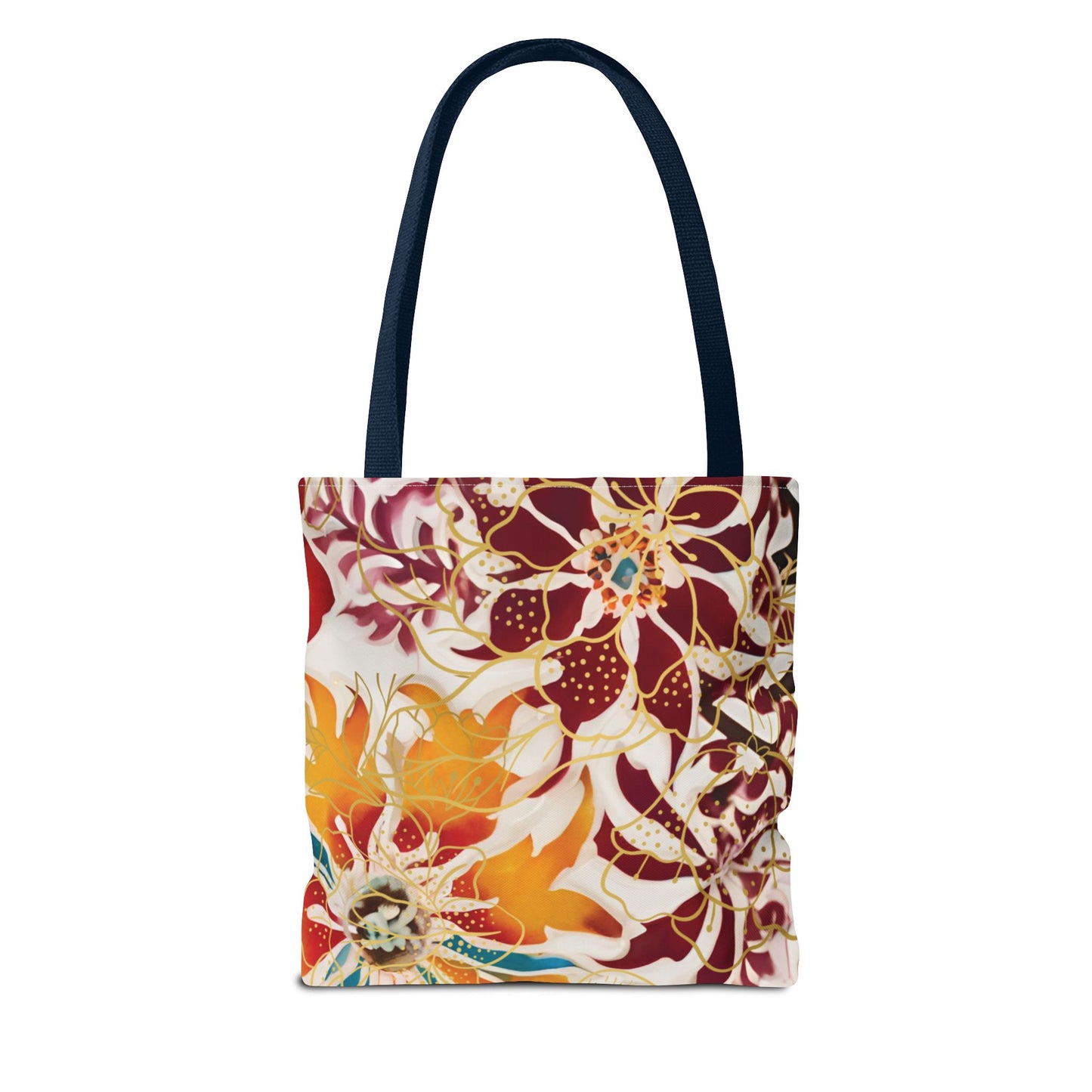 Bolso tote floral color castaño rojizo