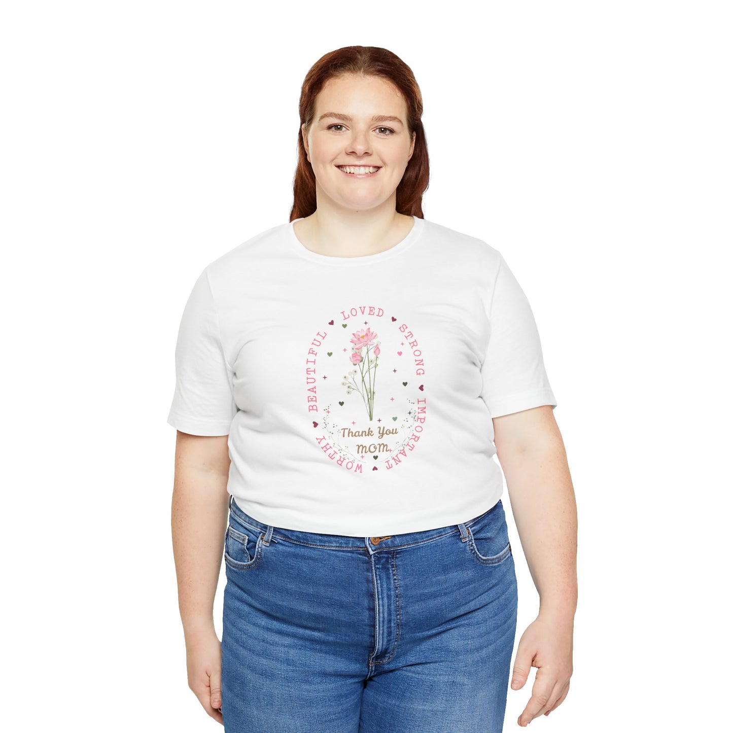 Mom Strength Pink Flower Graphic Tee