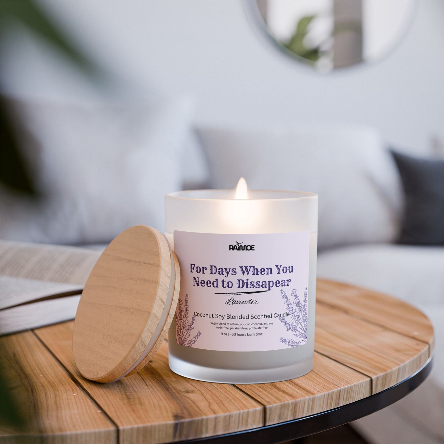 Frosted Glass Candle, 11 oz