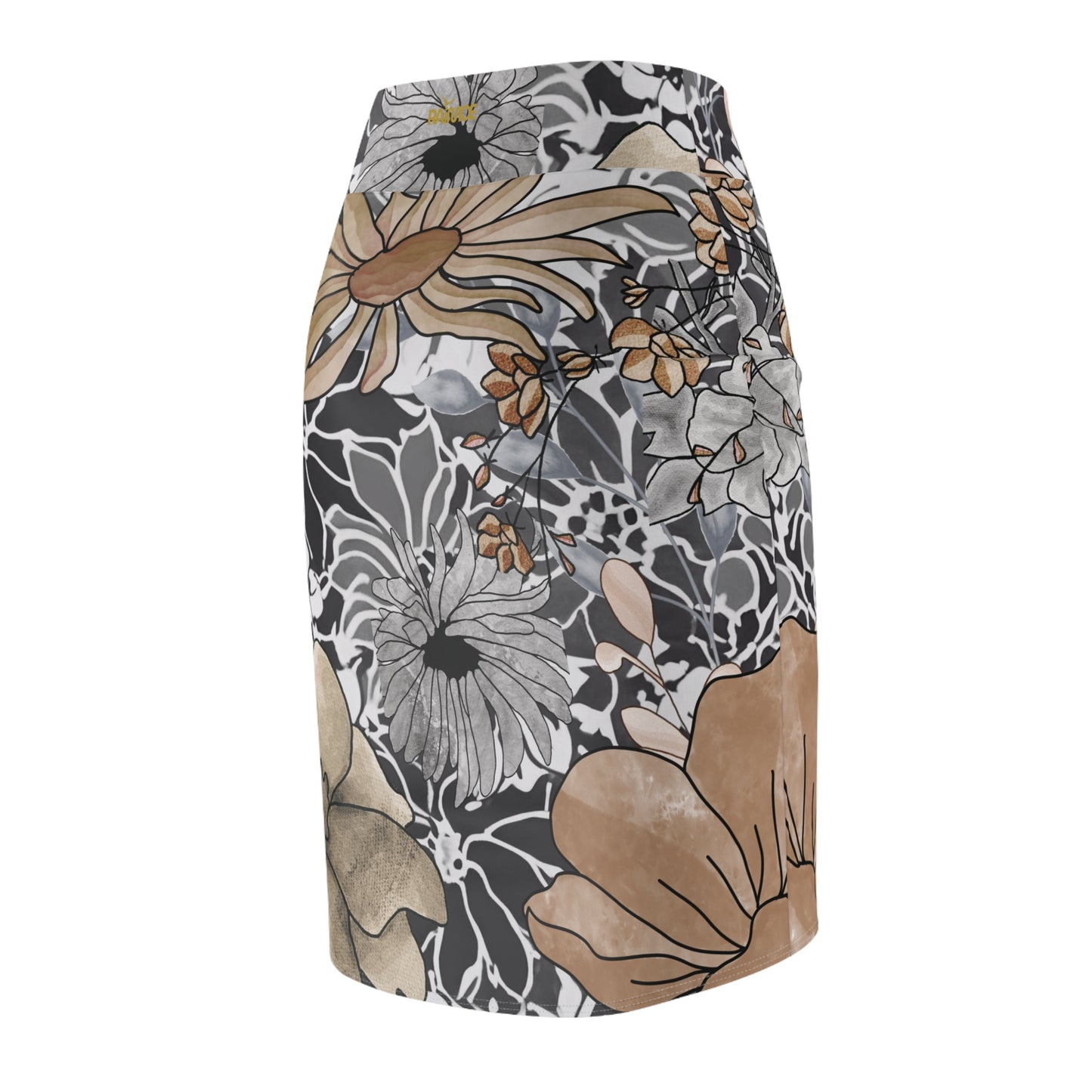 Falda tubo rústica con estampado floral para mujer