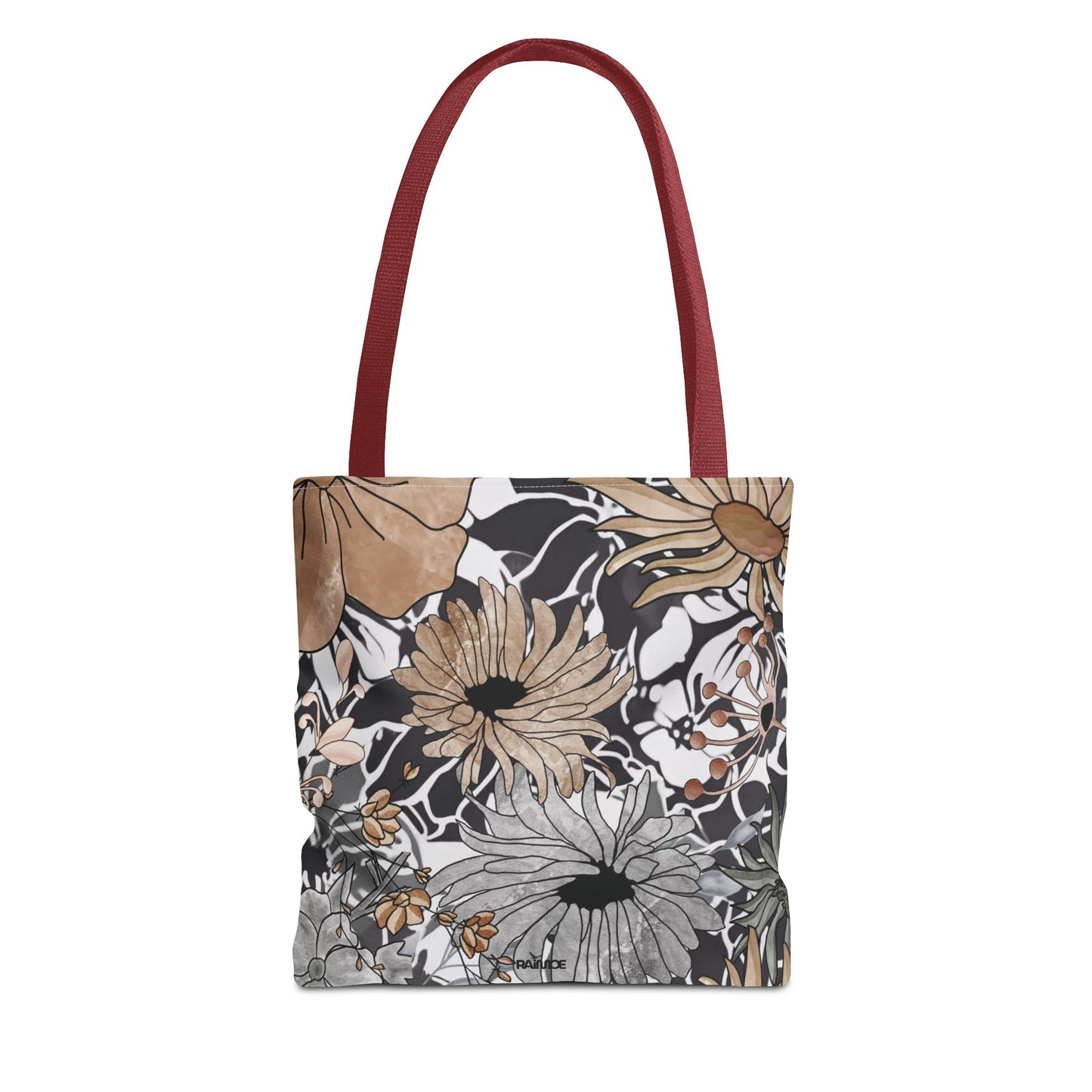 Bolsa de mano rústica con flores