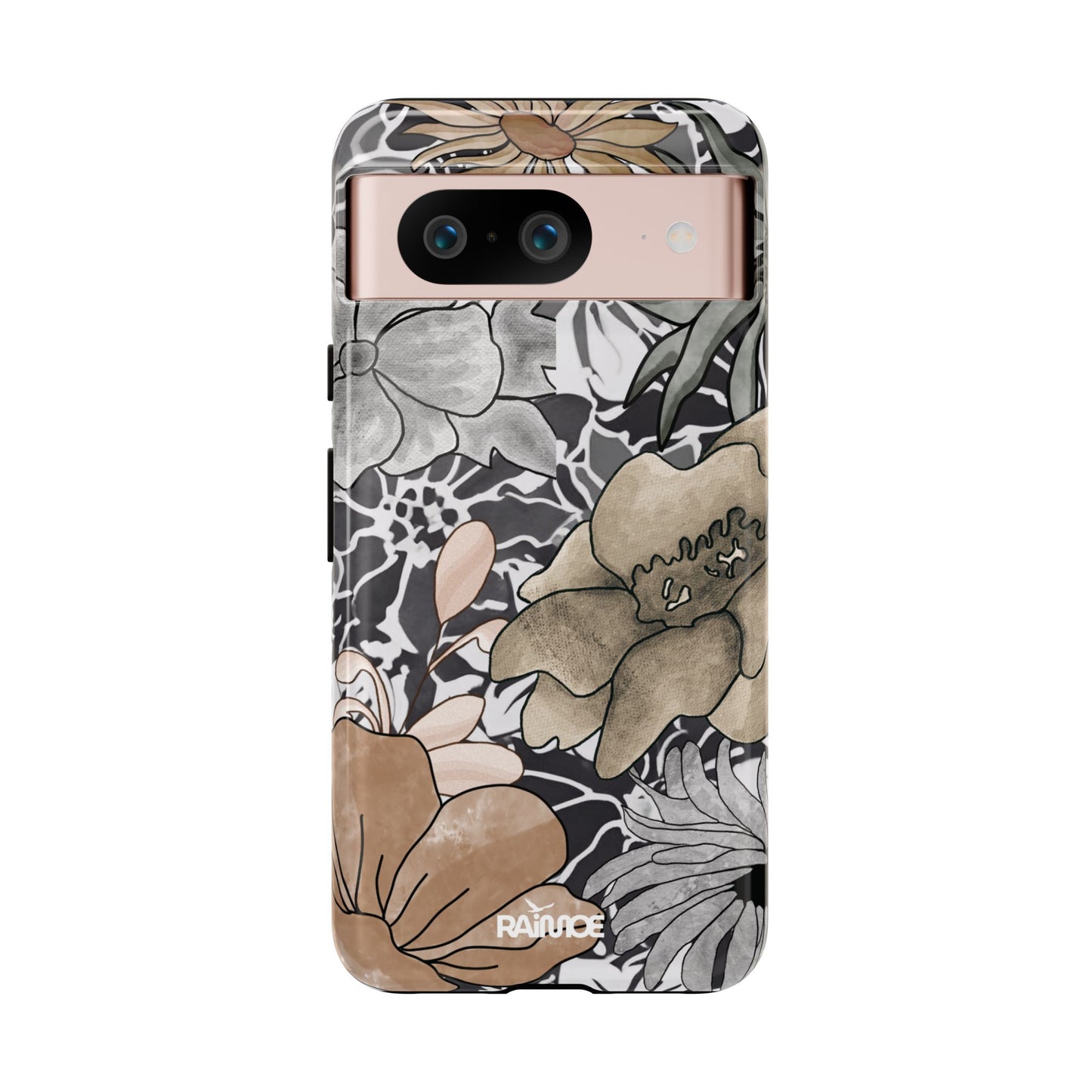 Funda resistente con diseño floral rústico para Google Pixel (brillante)
