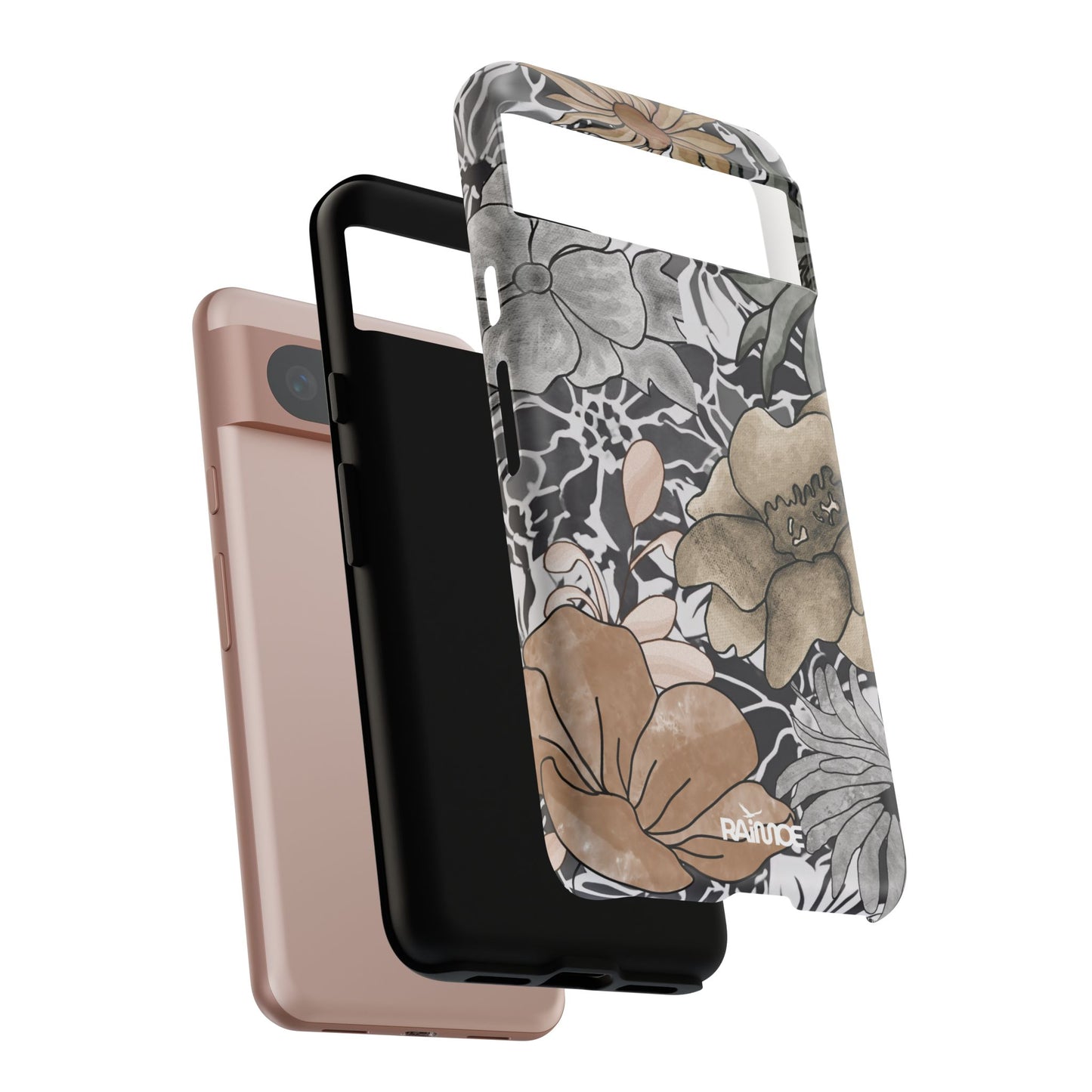 Funda resistente con diseño floral rústico para Google Pixel (mate)