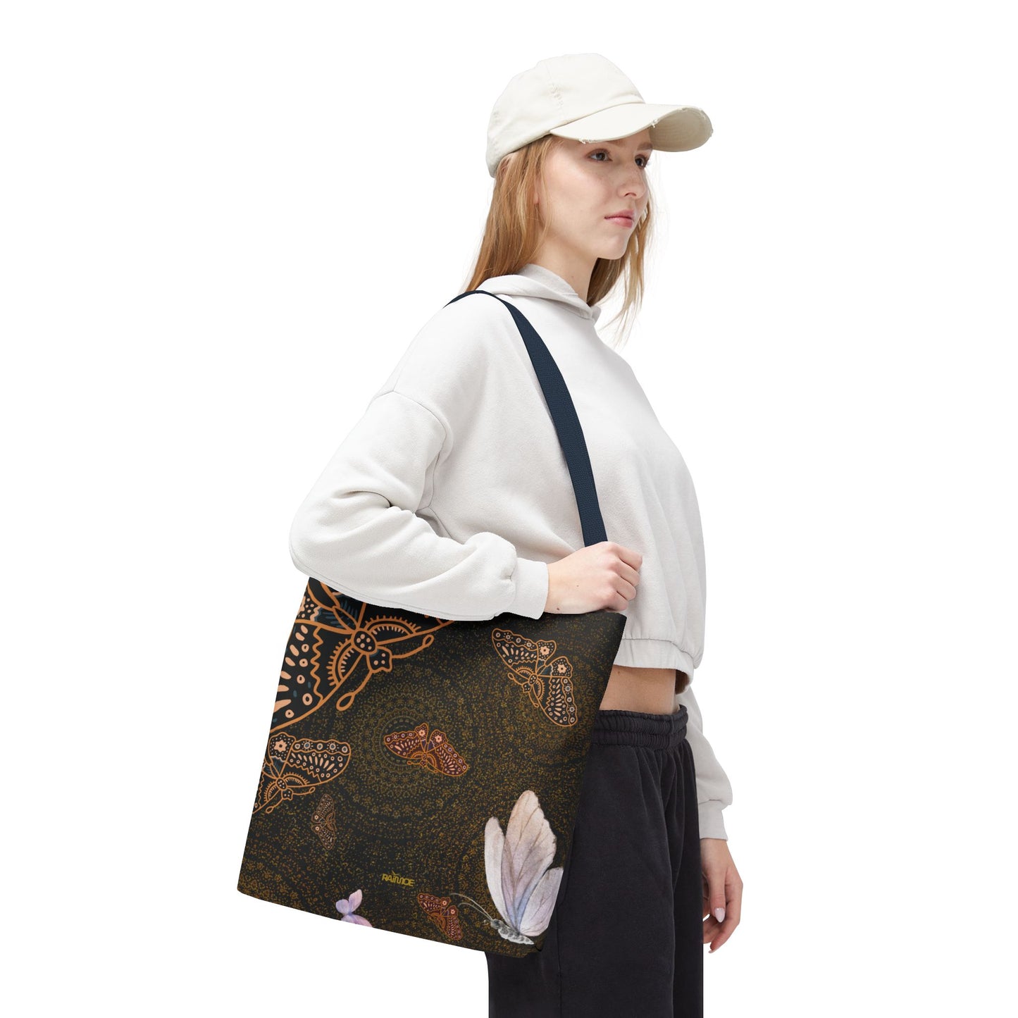 Bolsa de mano con mariposas en espiral