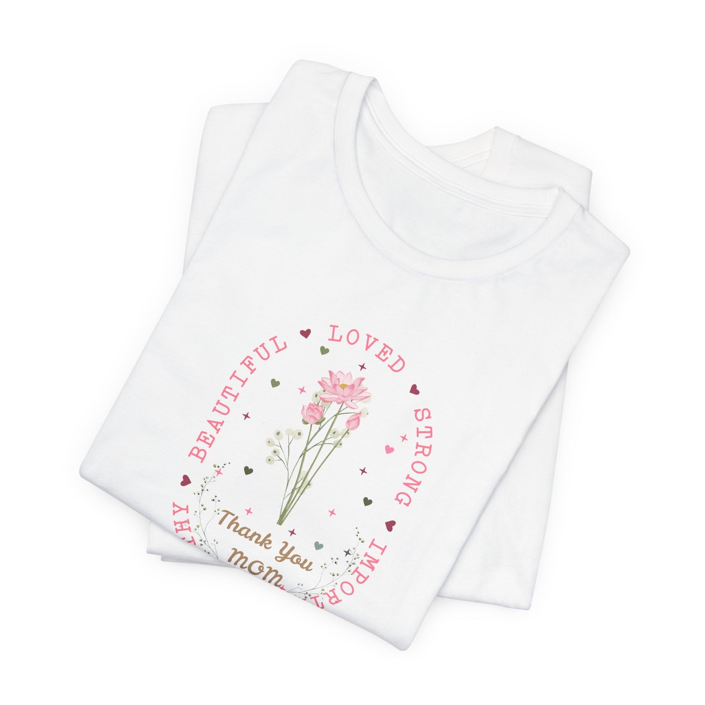 Mom Strength Pink Flower Graphic Tee