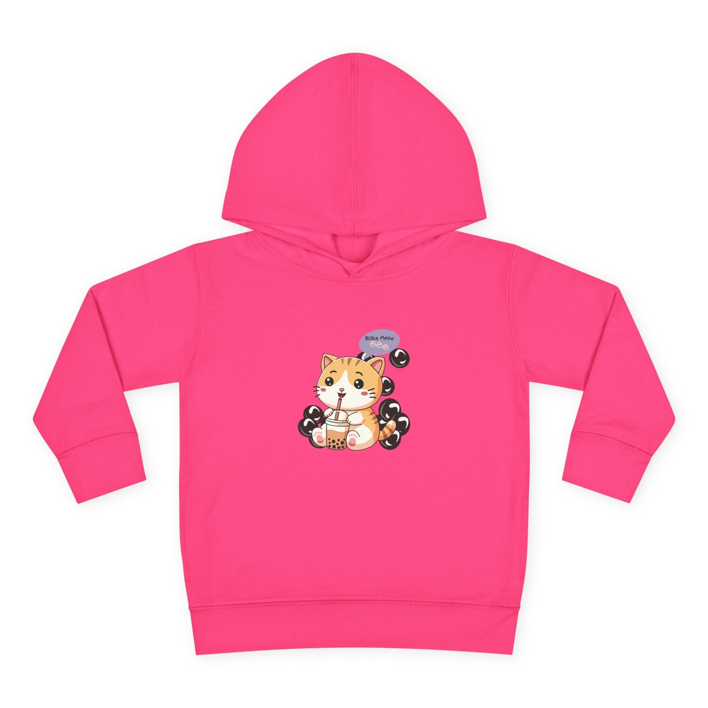 Kitten Bubble Tea Toddler Fleece Hoodie
