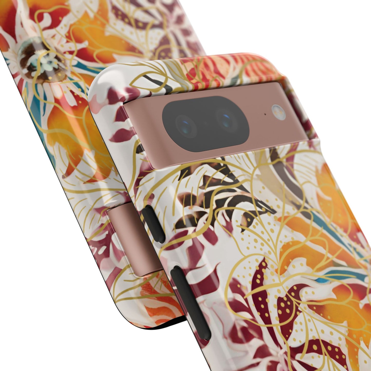 Auburn Floral - Funda resistente para Google Pixel (brillante)