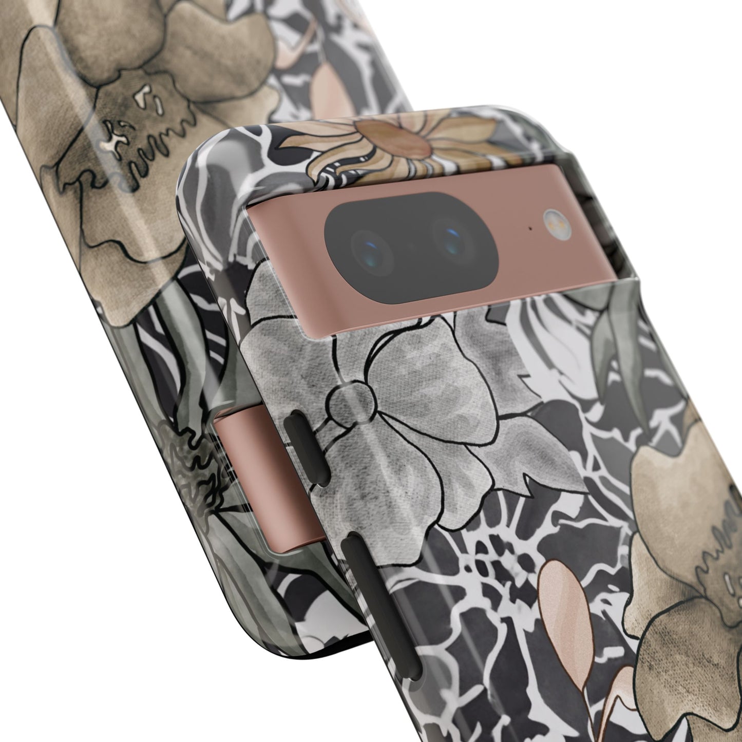 Funda resistente con diseño floral rústico para Google Pixel (brillante)