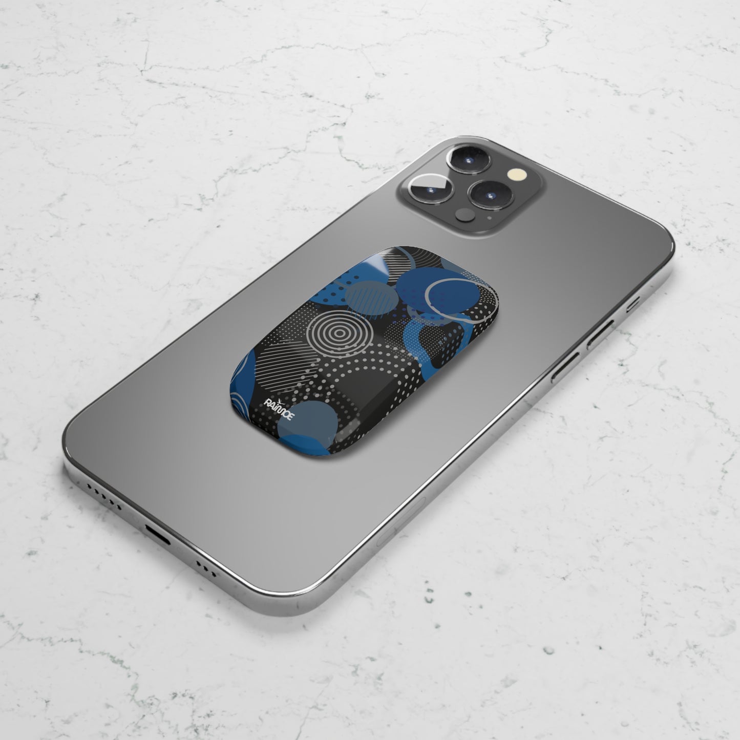 Geometric Black Phone Click-On Grip