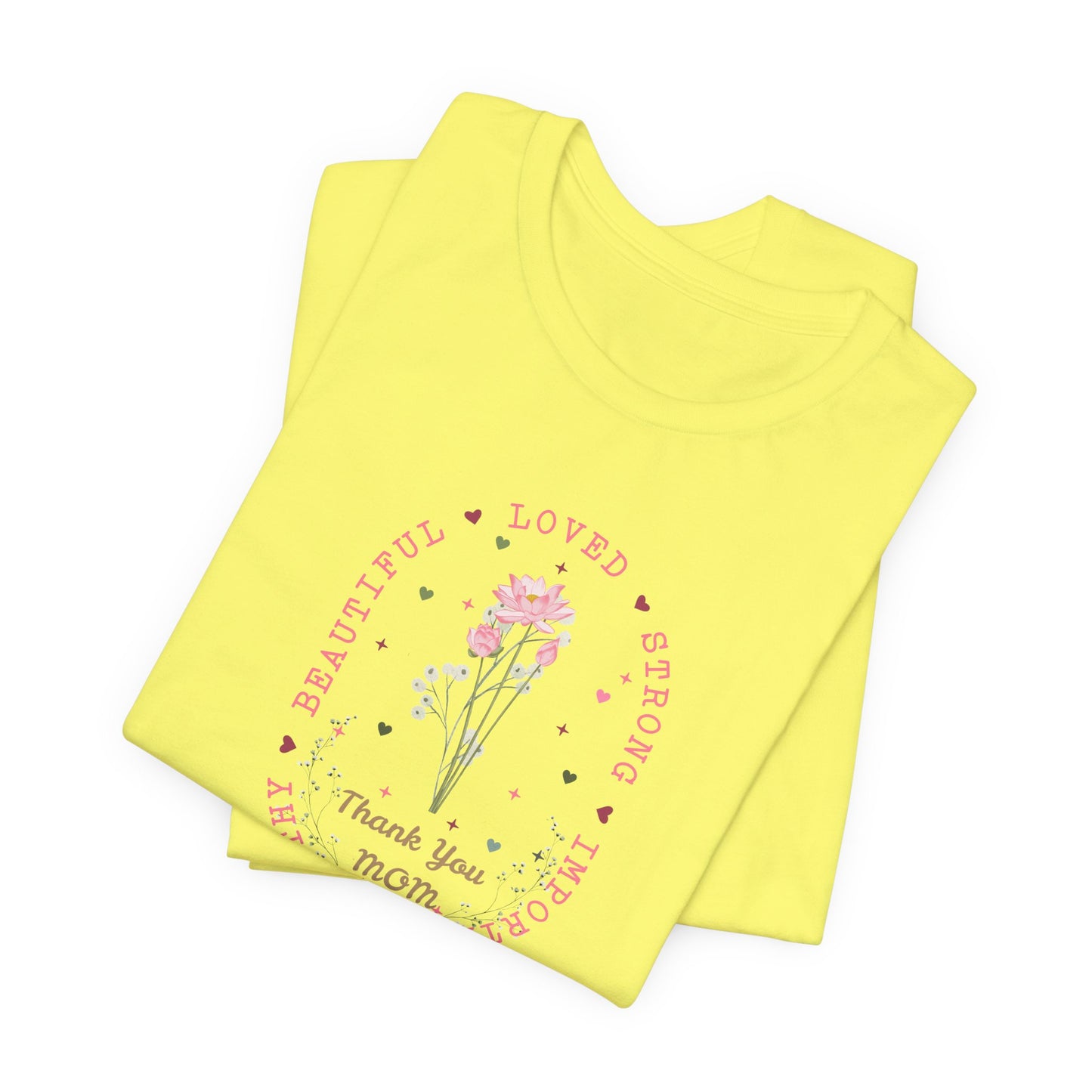 Mom Strength Pink Flower Graphic Tee