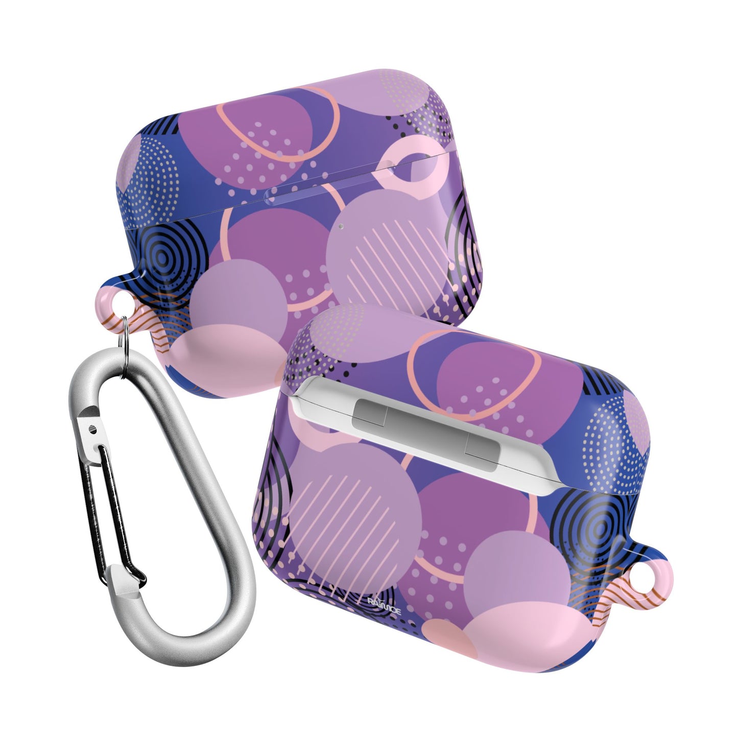 Estuche para AirPods Pro Gen 2 con diseño geométrico morado
