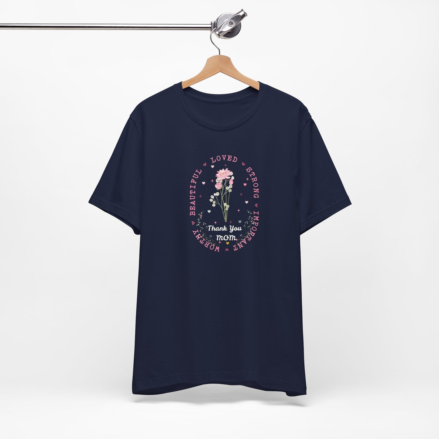 Mom Strength Pink Flower Graphic Tee