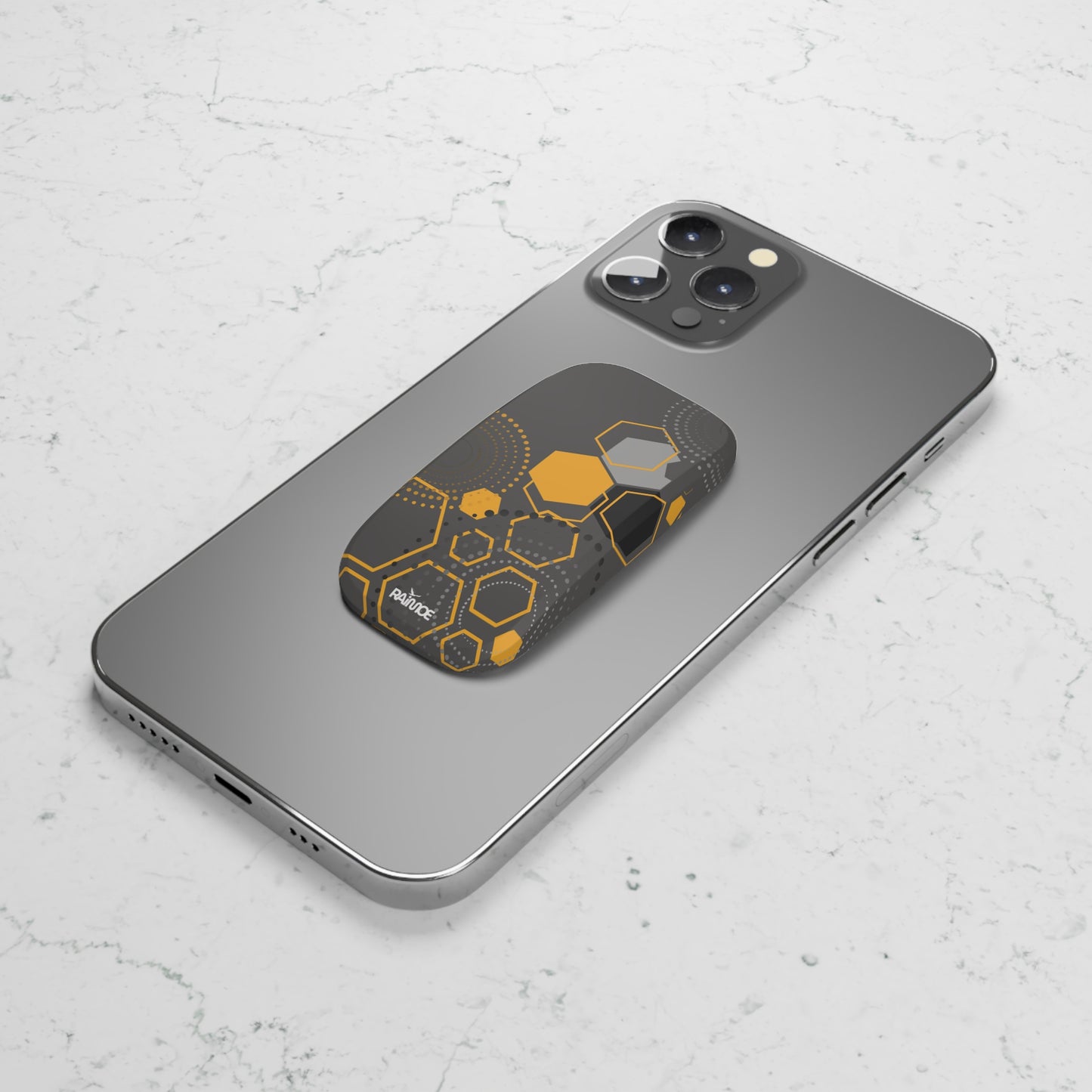 Agarre de clic para teléfono hexagonal gris