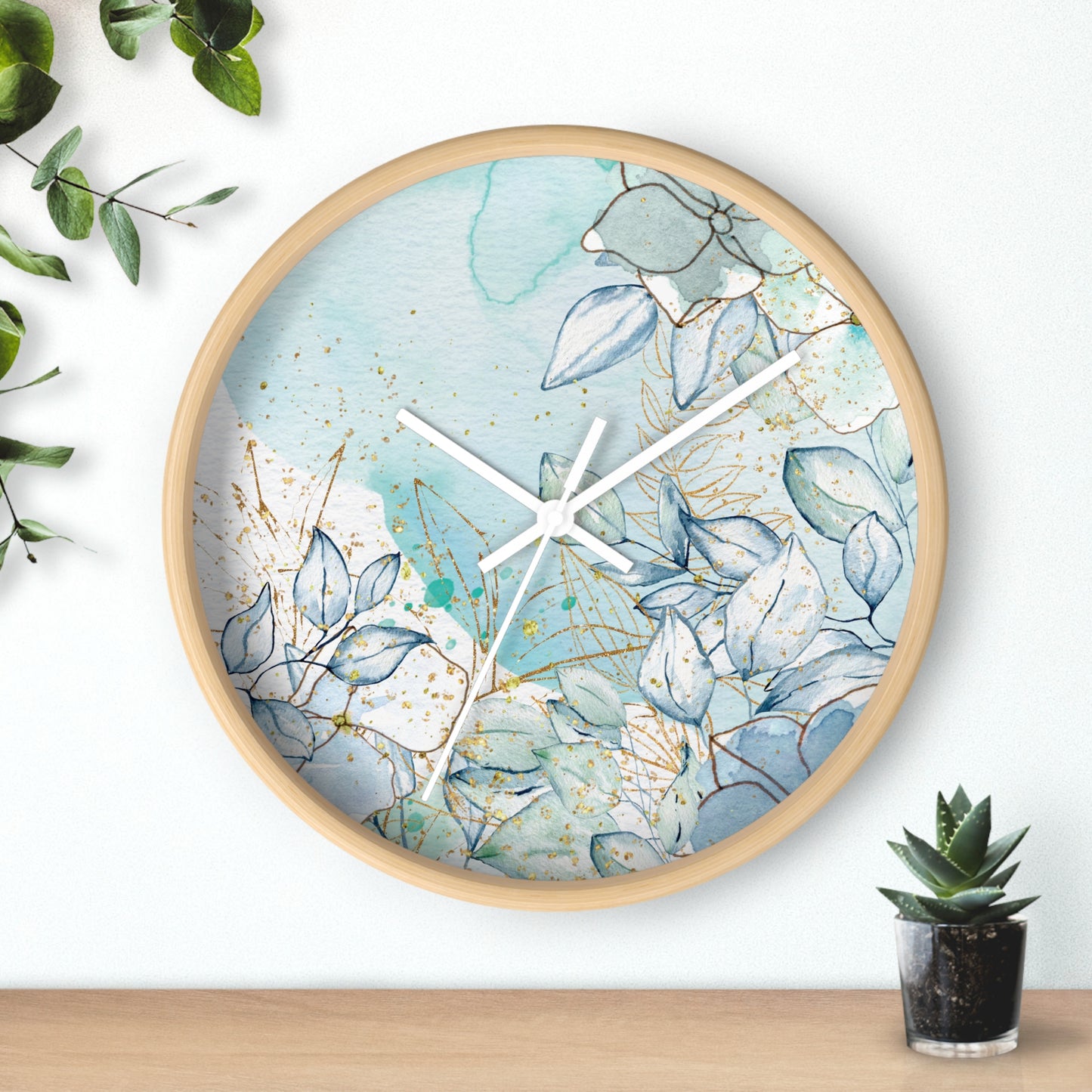 Watercolor Spring Floral Wall Clock