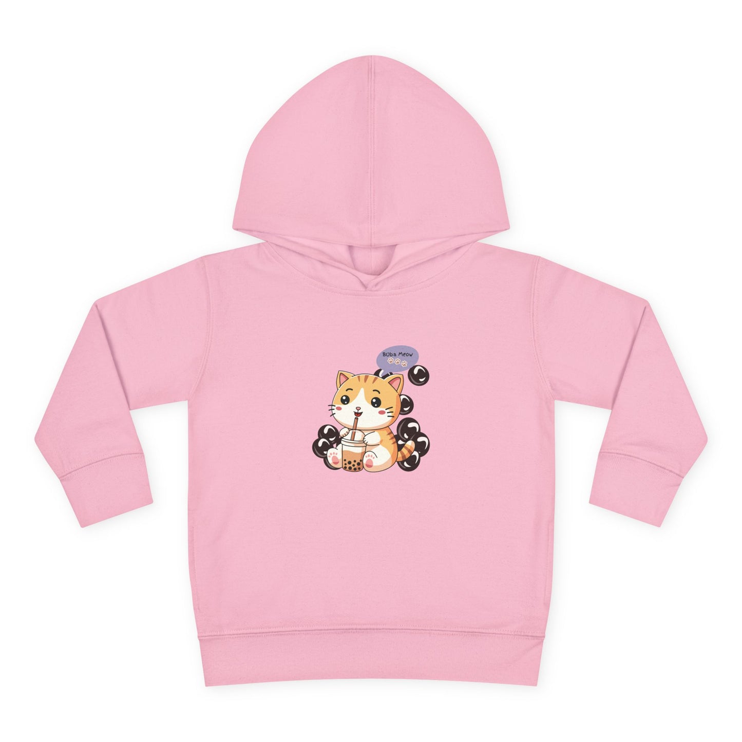 Kitten Bubble Tea Toddler Fleece Hoodie